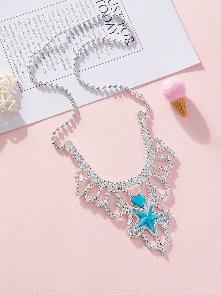 1pc Plastic Cute Magic Necklace For Kids Birthday Party Holiday Decoration Necklace - Blue - View 1