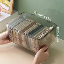 1個翻蓋式透明收納盒,可存放手機殼、防塵大容量桌面收納盒,有蓋子適用於雜物、口罩 - 透明黑 - 查看 2