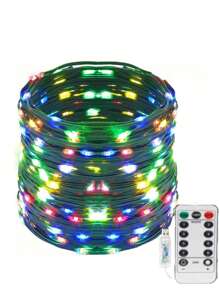 1pc 5m/10m Led Fairy Lights String With Remote Control, Waterproof, Usb Powered For Holiday Home Indoor Parties, Garden Decor Lighting - Multicolor - View 2