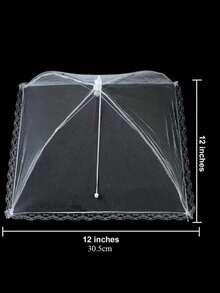 可折疊式麻網食品罩：防止蒼蠅和蚊蟲靠近您的餐點1件食品罩、蔬菜罩、廚房餐廳用餐傘罩 - 白色 - 查看 2