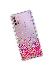 Capa Capinha Anti Shock Personalizada Modelos MOTO G30 (0885) Coração Amor - Damasco - Visão 2