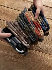 5pairs Thick Winter Men's Socks, Thermal Fleece, Woolen, Snowy, Bigfoot Socks - Multicolor - View 3