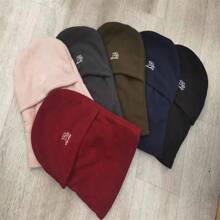 1 件冬季羊毛拉法帽帶面罩保暖、多功能、男女通用、防風、適合騎自行車、滑雪等戶外活動 - 黑色 - 查看 4