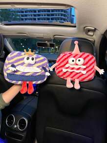1入掛式汽車紙巾盒套 - 可愛毛絨玩偶汽車內飾，富有創意和趣味性的小汽車紙巾盒，完美地將紙巾以有趣又獨特的方式存放 - 薄荷綠 - 查看 8