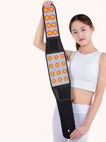 1pc Self-Heating Waist Belt, Back Support For Warming Gym Gym Accessories Fajas Lumbares - Black - View 2