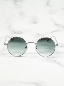 1 Pair Vintage Style Round Metal Frame Fashion Glasses For Summer Beach Vacation,Outdoor,Travel - Ombre - View 3