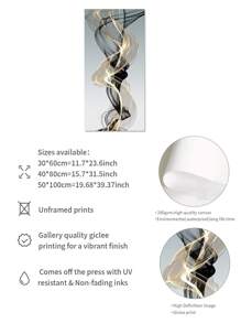 1pc Modern Vintage Multicolored Curved Geometric Living Room Wall Decor Painting - Multicolor - View 5