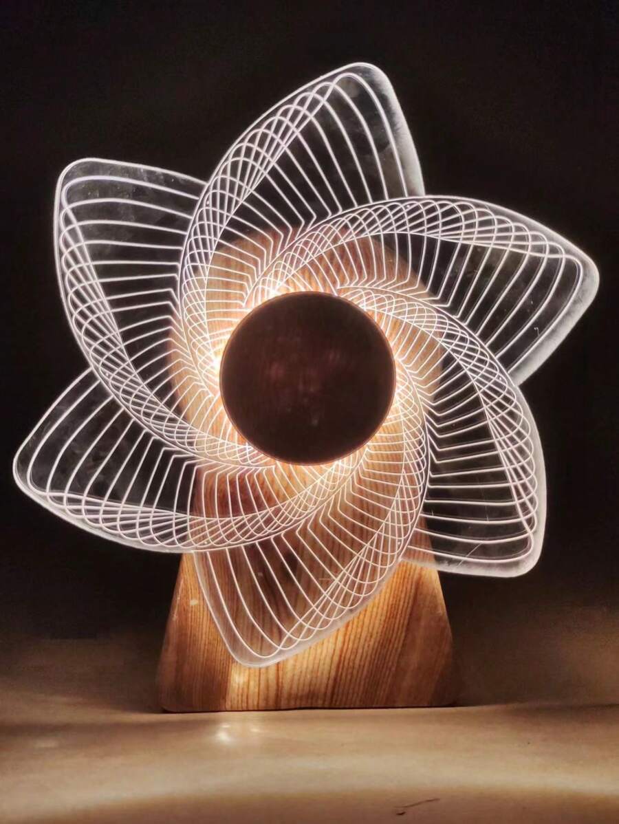 luminaria de mesa led 3D girará como uma roda gigante envia aleatoria - Branco - Visão 1