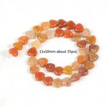 11x10 毫米心形天然瑪瑙拉長石東陵石英珠散裝間隔珠用於製作珠寶 Diy 發現物 - 11x10mm about 35pcs - 查看 7