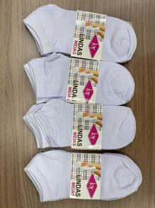 Kit 12 Pares Meias Soquetes ótima qualidade unissex Tamanho 36-40 - Branco - Visão 1