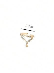 星形戒指適合女孩,可調節 - 金黃色 - 查看 5