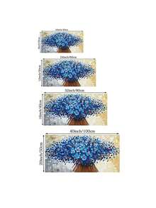 1入組藍色花卉油畫牆藝術海報,高清畫面印刷,防水油畫布牆藝術,現代抽象植物牆畫,非常適合客廳臥室和家居裝飾,精美禮物,無框畫 - 藍色 - 查看 7