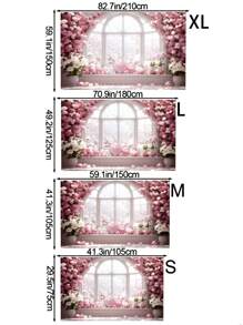 1 件聚酯纖維布料卡通花窗婚禮背景,多種尺寸可選,適合婚禮、週年紀念派對、家居室內裝飾、影樓背景 - 彩色 - 查看 2