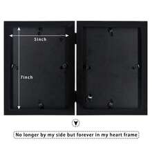 1入組5*7英寸黑色木製狗詩人紀念相框,帶有骨形項鍊,為你失去的狗寵物表達慰問和紀念的選擇 - 黑色 - 查看 2