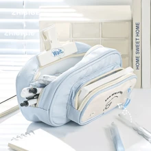 1 件可愛大容量鉛筆盒:適合辦公室、學校和家庭 - 適合所有人! - 藍色 - 查看 4