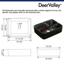 DeerValley DV-1V0001 Bathroom Vessel Sink 19" X 15" Above Counter Sink Rectangle Ceramic Bathroom Sink Black And White Sink - 黑色 - 查看 5