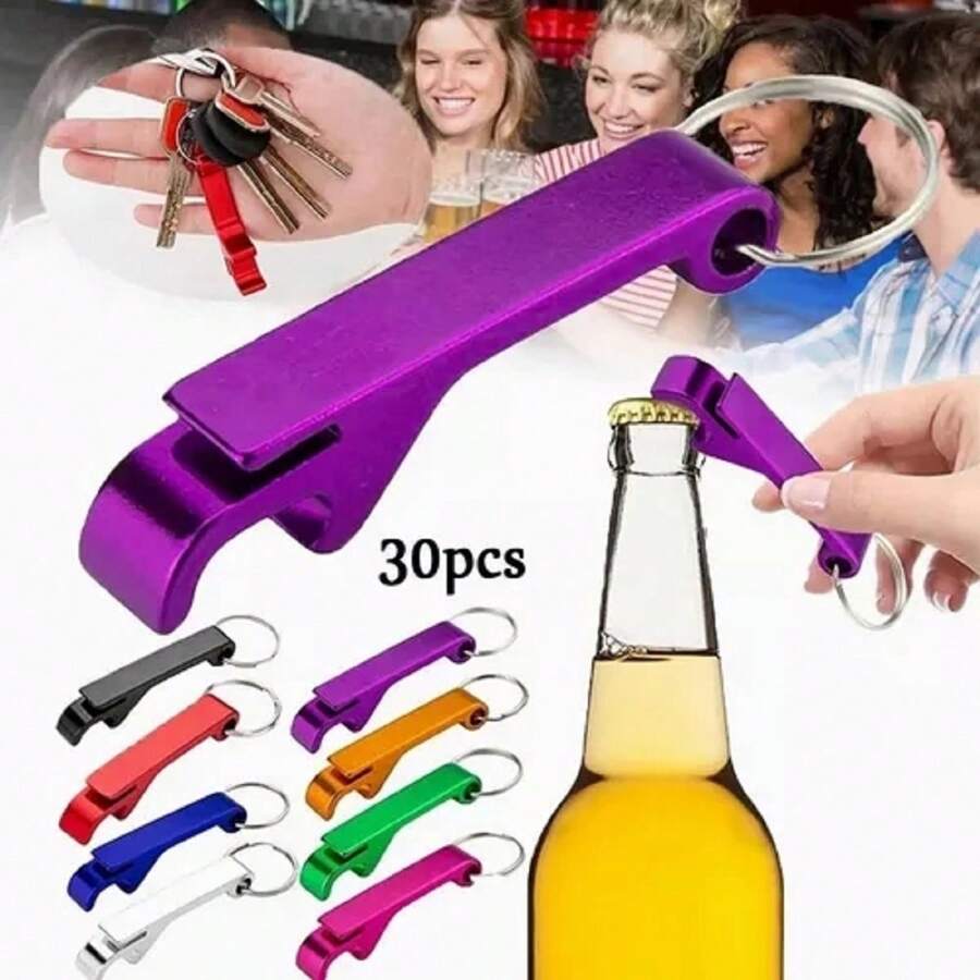 Metal Bottle Starter Keychain Bottle Opener,Beer,Can Opener - Black - View 1