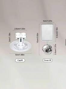 4pcs Toilet Seat Lifter, Cover Lifter, Bathroom Hook And Door Handle Set, Toilet Accessories - Silver - View 4