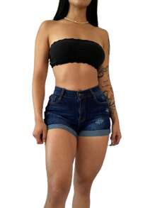 SURPRISE short de mezclilla rasgado levanta gluteos SU2095 - Azul - Ver 1