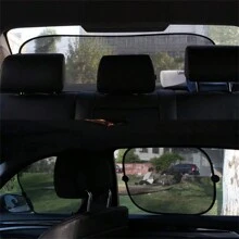 5 Pieces Car Curtain Set, Summer Mesh Sun Shield Car Window Blind Car Sun Shield For Cars, Black - Black - View 8