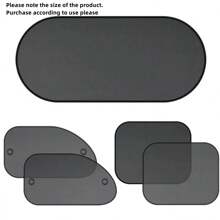 5 Pieces Car Curtain Set, Summer Mesh Sun Shield Car Window Blind Car Sun Shield For Cars, Black - Black - View 10