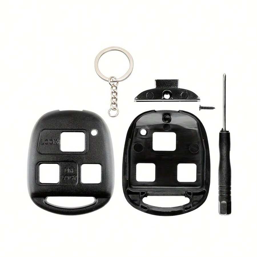 Key Fob Case Shell Fits For ES GS GX Is LS LX RX SC ES300 ES330 GX470 LX470 IS300 IS330 RX300 RX330 RX350 RX400h (Swap Your Original Blade) - Black - View 1