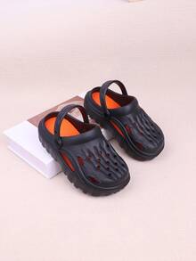 男女通用兒童夏季涼鞋,卡通設計,防滑沙灘鞋,也可作為懶人鞋穿著 - 黑色 - 查看 7
