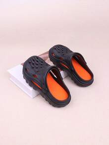 男女通用兒童夏季涼鞋,卡通設計,防滑沙灘鞋,也可作為懶人鞋穿著 - 黑色 - 查看 8