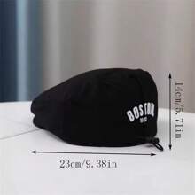 Baby Hat Spring/Autumn, Fashionable Forward Cap, Unisex Adjustable Newsboy Cap, Casual Beret, Baseball Cap For Clothing Matching - Black - View 3