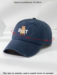 1個男女春秋季戶外休閒個性化防曬可調節棒球帽,適合日常穿著 - 藏蓝色 - 查看 4