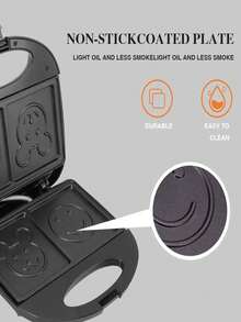 Sandwichera multifuncional con estampado de dibujos animados, Tostadora bonita para desayunos familiares y amigos - Multicolor - Ver 4