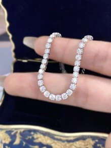 Newsoul 1入組魅力925純銀滿鑲4.4CT莫桑石鑽石手鐲，適用於女士珠寶，女友禮物，永恆承諾，婚禮鏈手鐲，婚禮珠寶，鑽石手鐲