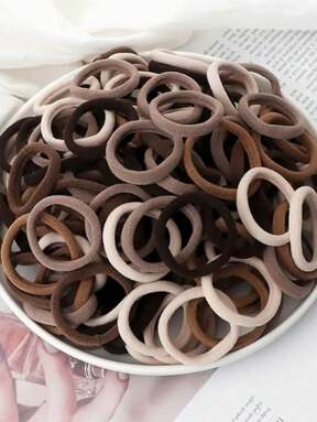 50PCS  Hair Ties, Seamless Ponytail Holders, No Damage Elastic Hair Bands For Thick Heavy Curly Hair