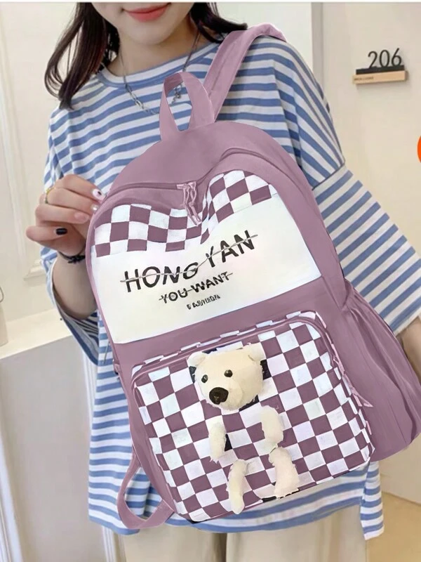 Mochila Escolar De Grande Capacidade Para Mulheres Estudantes Nylon impermeável X13