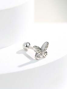 1 件 S925 純銀鏤空蝴蝶耳環/軟骨耳針適合男女日常佩戴、派對、生日、節日禮物