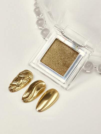 一套美甲纯色磁性镜面粉，包含独角兽极光粉、星空灰、香槟金、宝石蓝、玫瑰金、超亮面、玻璃闪片，附赠一支指甲油刷，适合美甲沙龙或在家DIY美甲。