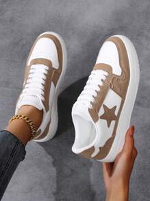 Sneakers Women's Sports Shoes Brown Casual Shoes Flat Skateboarding Shoes - Brown - View 3