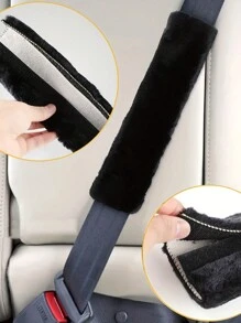 2入組毛絨安全帶肩墊 - 黑色 - 查看 4