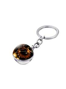 12星座銀河發光水晶球鑰匙扣,情人節創意禮物,適用於包裝飾 - 彩色 - 查看 15