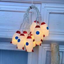 1套火箭形led電池盒燈串,2種照明模式,適用於購物中心、商店櫥窗或房間裝飾、求婚道具、照片背景、生日派對等 - 黃色 - 查看 5