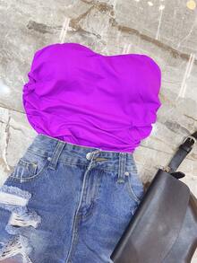 Women Bodysuits - 紫色 - 查看 2