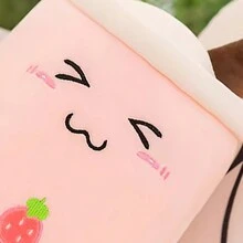 1個25cm可愛的奶茶杯布偶玩具,柔軟親膚,帶粉色眼睛和珍珠奶茶圖案,是女孩生日禮物、節日聚會、家居裝飾或汽車擺件的理想選擇 - 粉色 - 查看 4