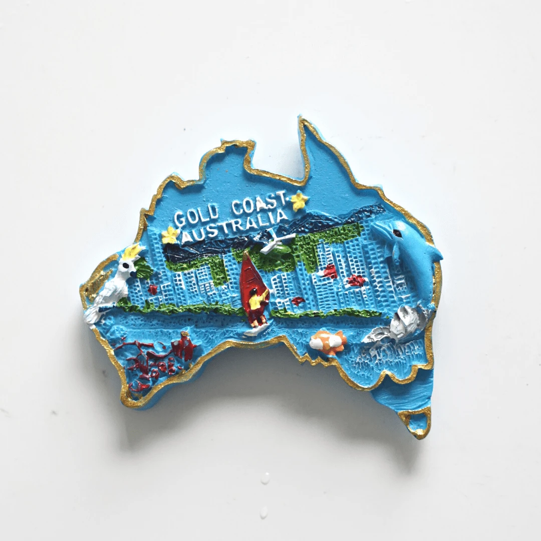 1pc Australia Souvenir Refrigerator Magnet, Featuring Koala, Kangaroo, Melbourne, Sydney Opera House, Australia Map, Gold Coast, Perfect For Australian Tourist Souvenir And Festive Gift - Coastal - View 1