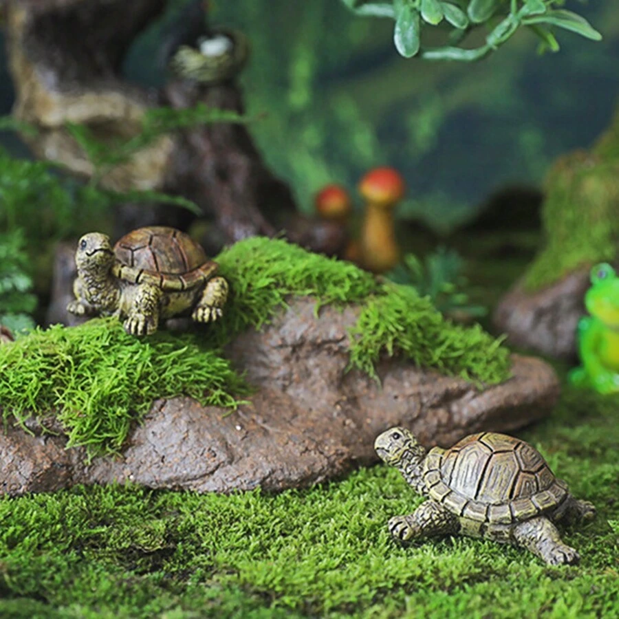 1 Pieza Figura De Tortuga De Simulación De Micropaisaje - Multicolor - Ver 1