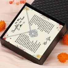 1入時尚創意銅製兒童吊墜項鍊,帶禮品盒,適合節慶禮物和日常穿戴 - 銀色 - 查看 5