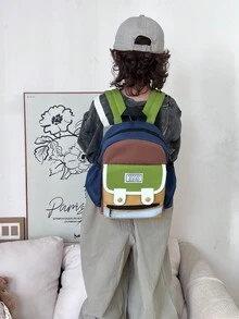 Đầy màu sắc Ba lô Không thấm nước Đối với Con trai Và Cô gái , Nhẹ Trường mẫu giáo Cặp sách Đối với Trẻ em Đi du lịch - màu nâu - Xem 3