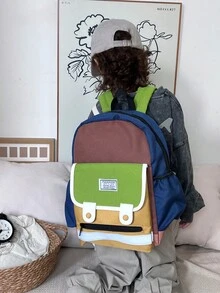 Đầy màu sắc Ba lô Không thấm nước Đối với Con trai Và Cô gái , Nhẹ Trường mẫu giáo Cặp sách Đối với Trẻ em Đi du lịch - màu nâu - Xem 1