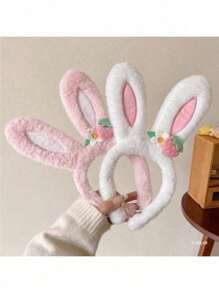 卡通草莓和兔子耳朵造型的女孩髮箍,幼兒兒童髮飾,2023年流行髮飾 - 杏色 - 查看 2