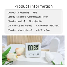 1pc Heart Shaped Timer Kitchen Alarm Study Time Management Electronic Lcd Display Countdown Timer For Hotel, Barbershop, Cooking - White - View 5
