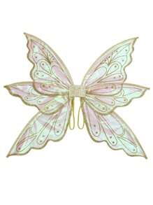 1入隨機顏色和風格的仙女蝴蝶翅膀,蜻蜓翅膀,生日派對假日演出天使翅膀,花式多彩蝴蝶精靈翅膀玩具